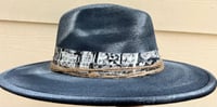 Image 3 of Painted Black Fedora Bandanna & Rope Band Feather