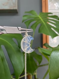 Image 4 of Opalite Silver  Moon Necklace