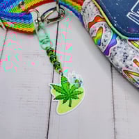 Stoned Pot Leaf Purse Charm