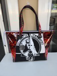 Image 1 of MDC cobra red oversized punk rock tote bag