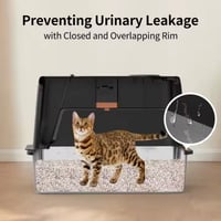 Image 5 of Stainless Steel XXL Cat Litter Box with Lid – Enclosed Removable High-Sided Pan