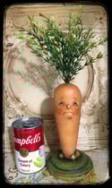 Carrot folk art original creations sculpture spring, Easter or kitchen decor