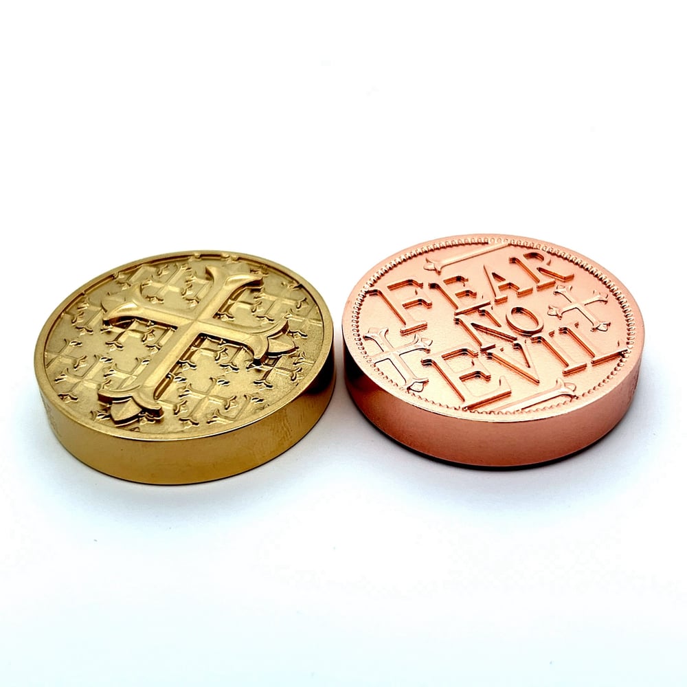 Image of Fear No Evil Coin - Brass