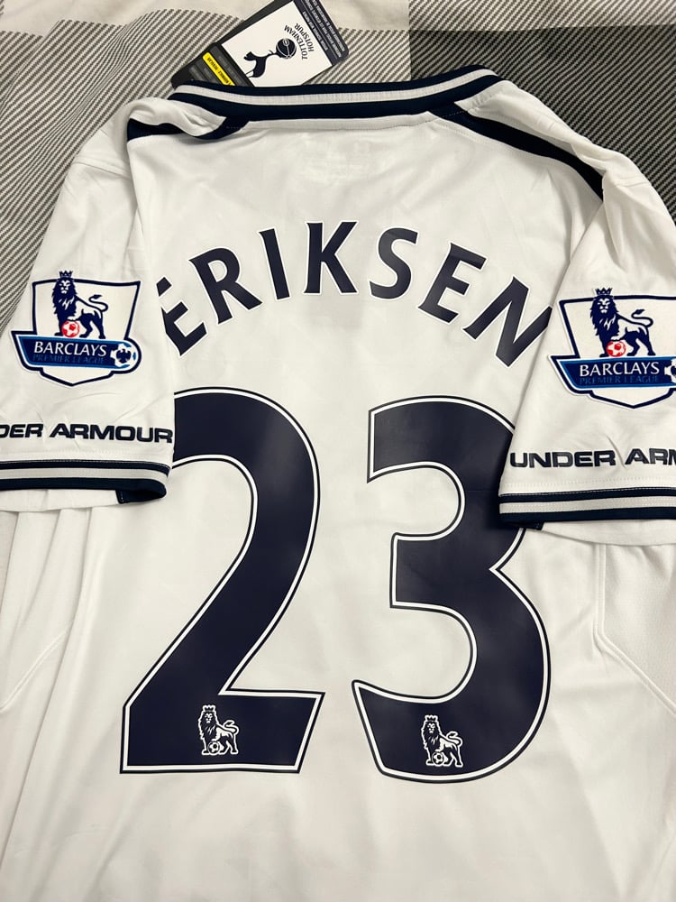 Image of PRE ORDER: NEW Tottenham Hotspur “ERIKSEN 23” 2013/14 Home Shirt + PL patches (S)