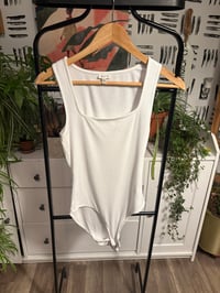 Image 1 of White ribbed bodysuit 