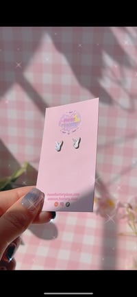 Image 1 of Silver bunny stud earrings 💖