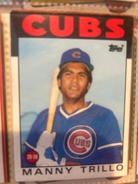 Image 2 of topps cubs manny trillo 1986
