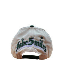 Image 2 of Green and cream F initial SnapBack 