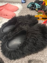 Balenciaga Fur platform crocs
