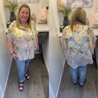 Image 3 of Sheer Floral Short Sleeve Blouse