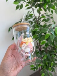 Image 3 of Skzoo stray kids glass cup with straw 