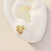 Image 1 of Dc Small Heart Nugget Earrings