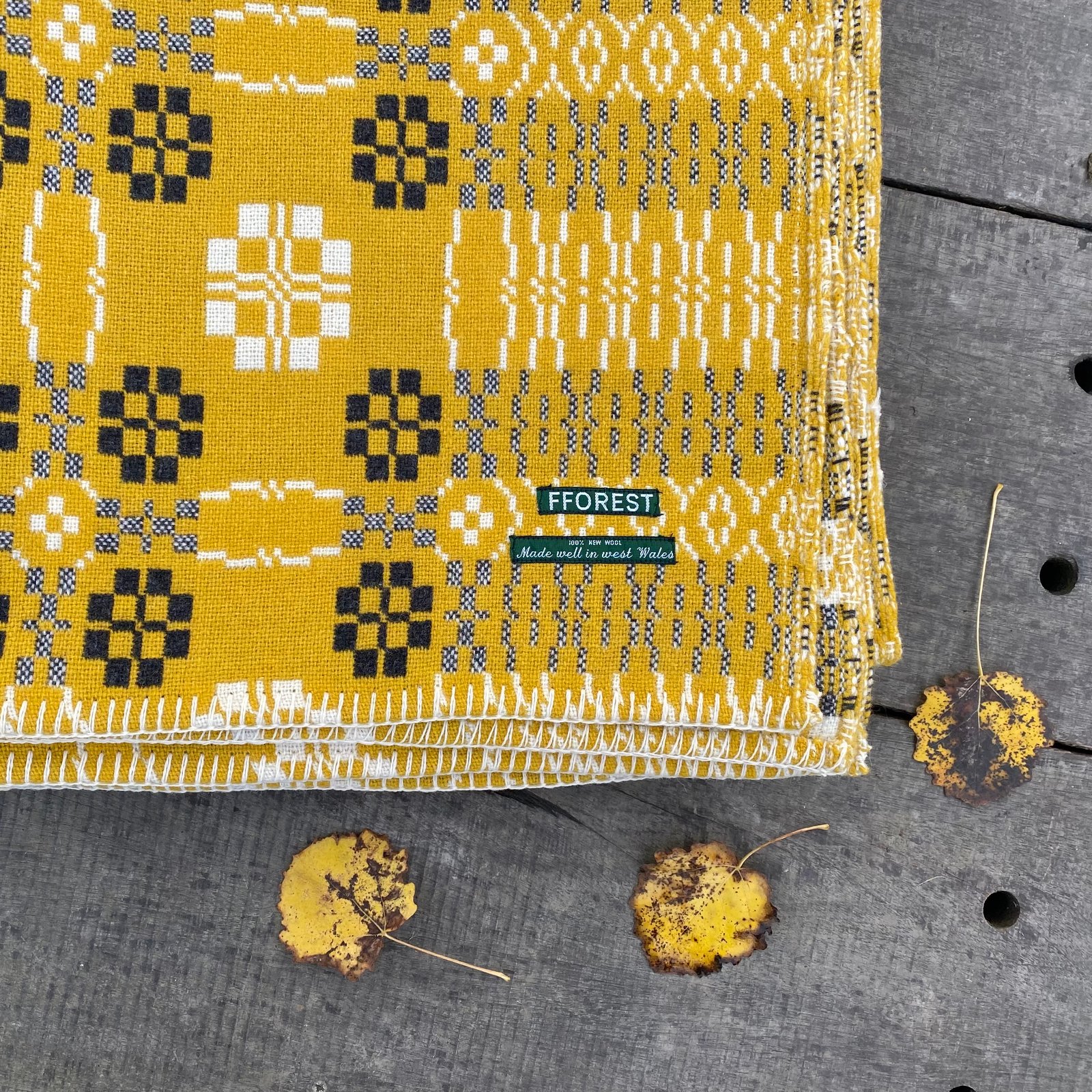Welsh wool coldatnight blanket in gorse gold — fforest general stores
