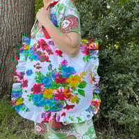 Image 1 of Floral Ruffle Tote Curved