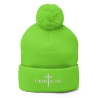 Image 3 of John 3:16 Pom-Pom Beanie