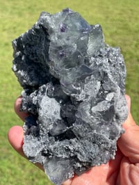 Image 23 of Transparent Phantom Fluorite On Druzy Quartz Matrix  #1803