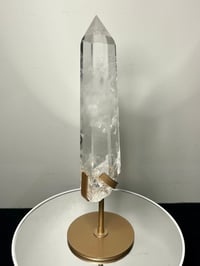Image 10 of Polished Clear Quartz Crystal Point In Custom Stand #2866