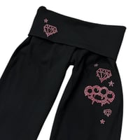 Image 3 of scene queen rhinestone yoga pant *pink*