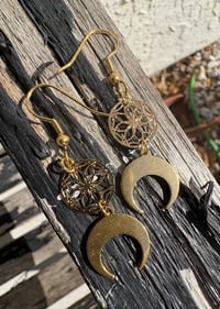 Image 7 of Delicate Moon Goddess Earrings