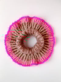 Image 3 of Sofie and Iris Dark Brown, Light Brown and Hot Pink Mohair Collar