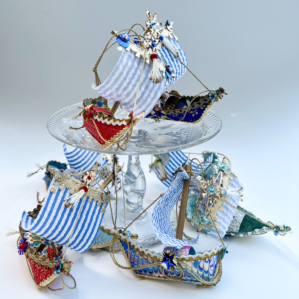 Image of Ship of Dreams- Blue & White Sails