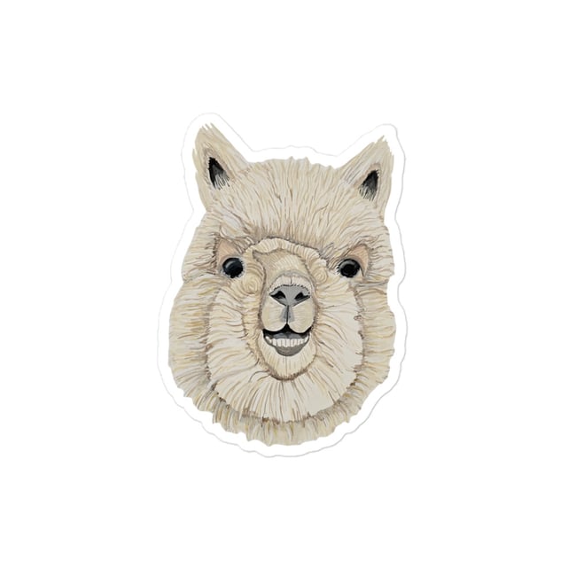 4 Inch Smiling Alpaca Sticker
