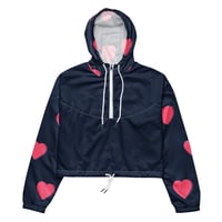 Image 3 of Women’s pink heart cropped windbreaker
