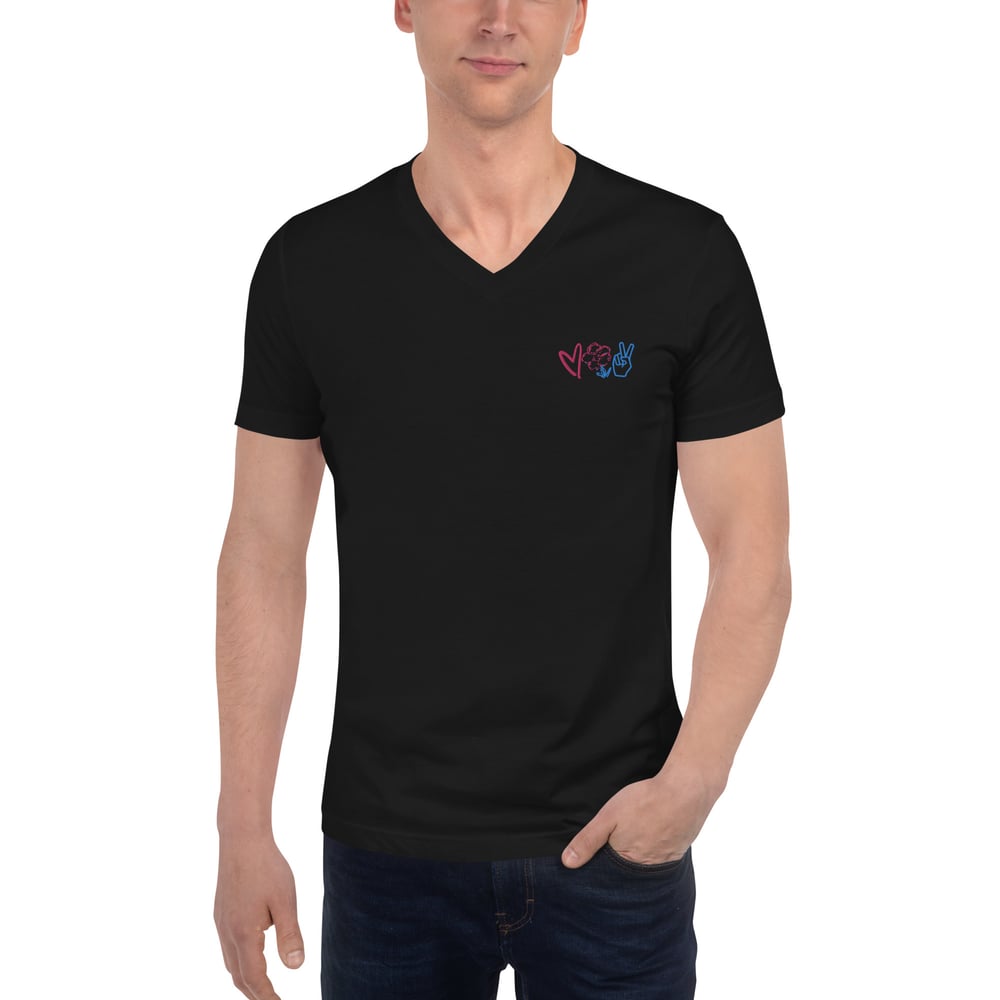 Image of Love, Growth, and Peace V-neck T-shirt