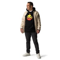 Image 2 of Long Sleeve Hoodie (Adult M/F) - Jack O Lantern Retro Vintage Red-Yellow