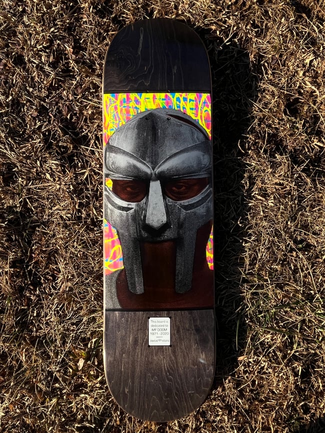 MF Doom - 1/1 chicken scratch skateboard