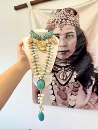Image 3 of Shell Blue Boho Long Necklace