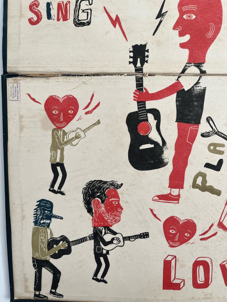 Love Guitar Rubber Stamp Print Image 3