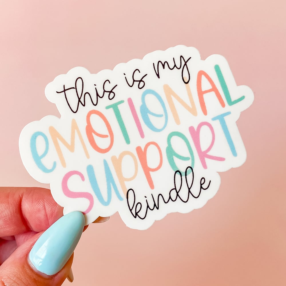 Image of Rainbow Emotional Support Kindle Sticker 