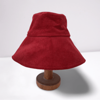 Image 1 of Mia bucket hat corduroy cherry