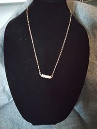 Image 1 of Gold plated chain necklace with moonstone beads 
