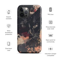 Image 15 of Beautiful Black Cat Face Splatter Painting Tough Case for iPhone®