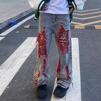 Ropa Grunge Streetwear Baggy Ripped Stacked Jeans Pants Men/Women Denim Trousers