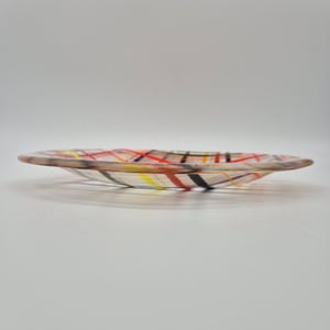 Image of MADRAS GLASS BOWL PLATE - RED