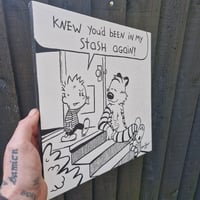Image 1 of Calvin and hobbes "stash" hand painted 