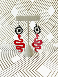 Image 2 of Red Serpent Earrings 