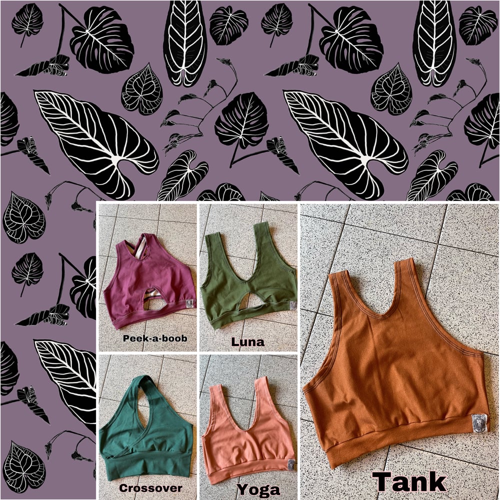 Image of Purple Leafy HMU Bralettes- Lined or Unlined