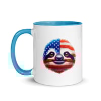 Image 7 of Independence Day Sloth USA Flag Coffee Mug