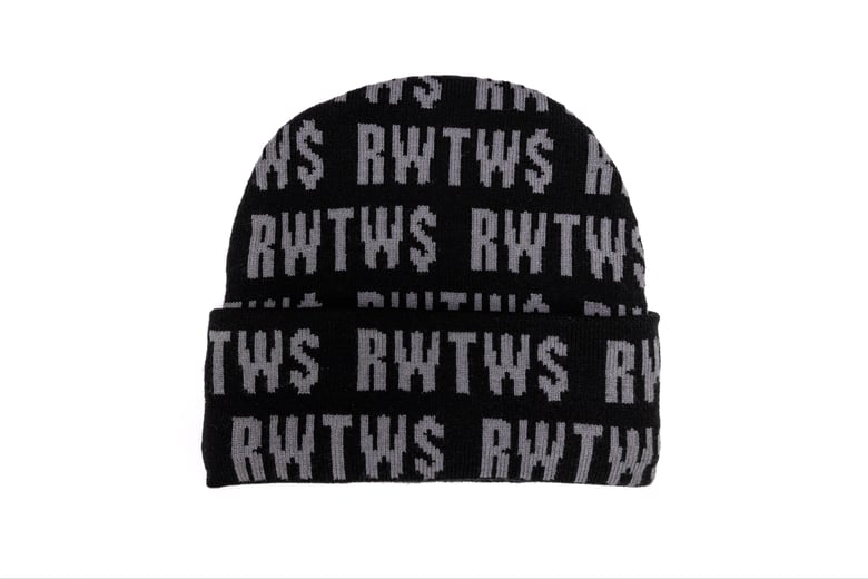 Image of RWTW$ LOGO CUFF BEANIE (BLACK) 