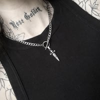 Image 5 of ♡♱Chrome Dagger Pendant Chain ♱♡