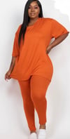 Plus Oversized T Shirt 2 piece Legging Set