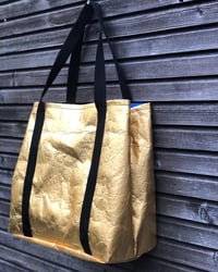 Image 3 of Vegan large tote bag in gold Piñatex™ office tote laptop tote bag