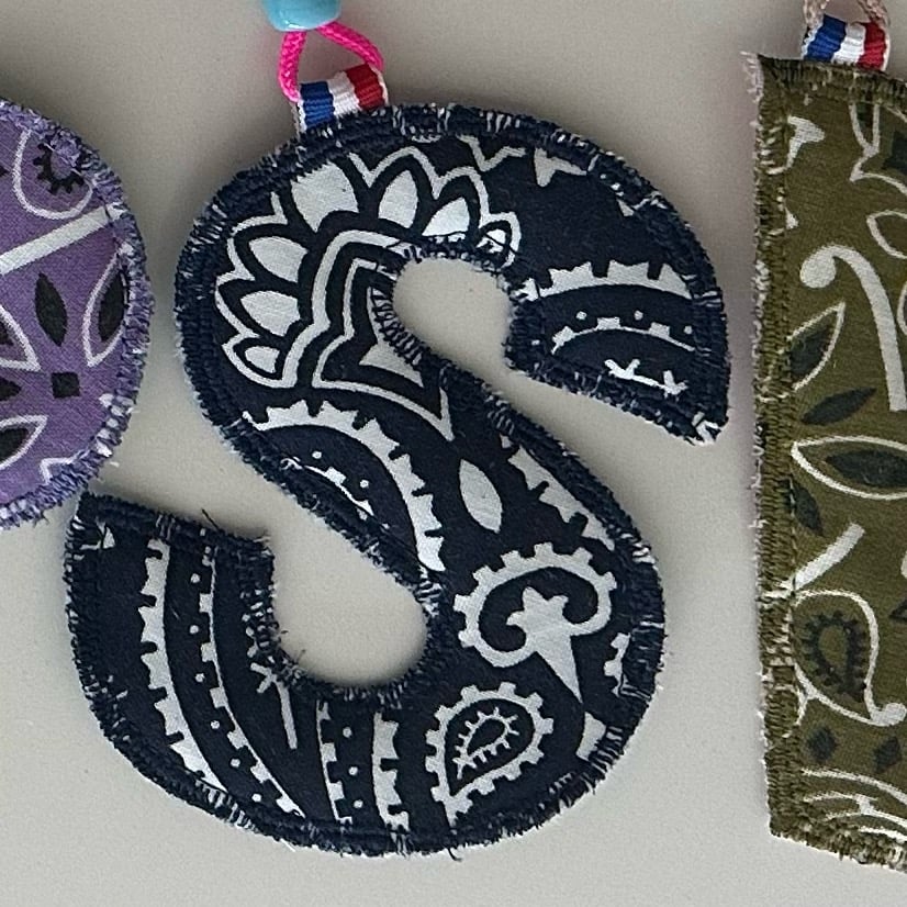 Image of Bandana letter tag
