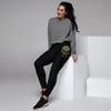 Women's Black Joggers with Olive Skull