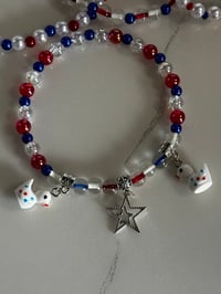 Image 6 of Ducky 4th of July Memorial Day Patrotic Red White and Blue Tumbler Bracelet Stack