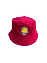 Red corduroy bucket hat 